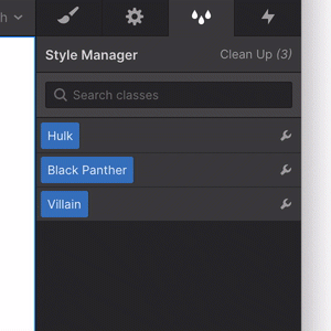 Now you can search classes by their property, color, or name all from the Style Manager.