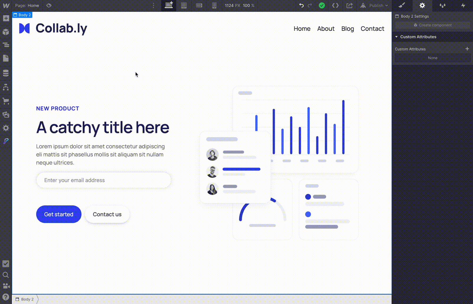 Define modifiable properties with one-click