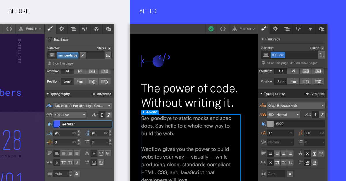 The new UI features increased contrast and brighter colors.