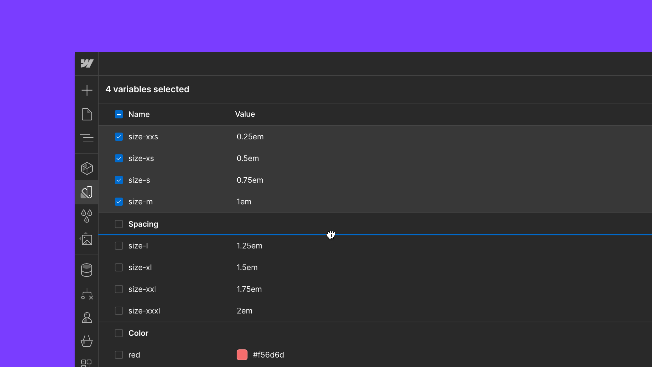 Manage variables at scale with reordering and bulk actions