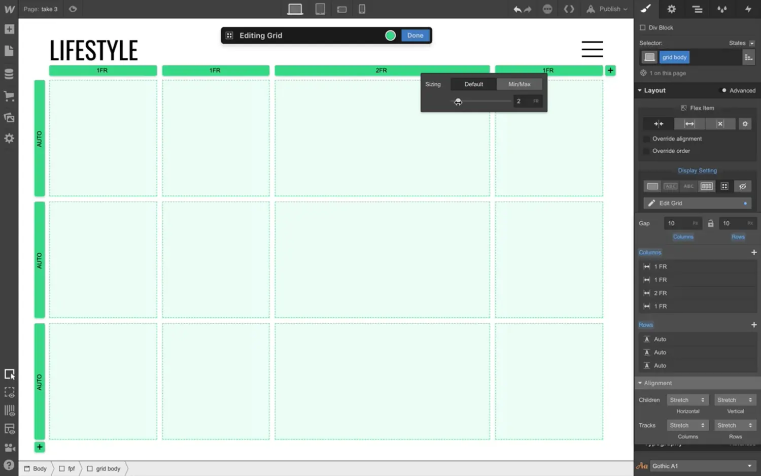 Build CSS grid–powered layouts visually