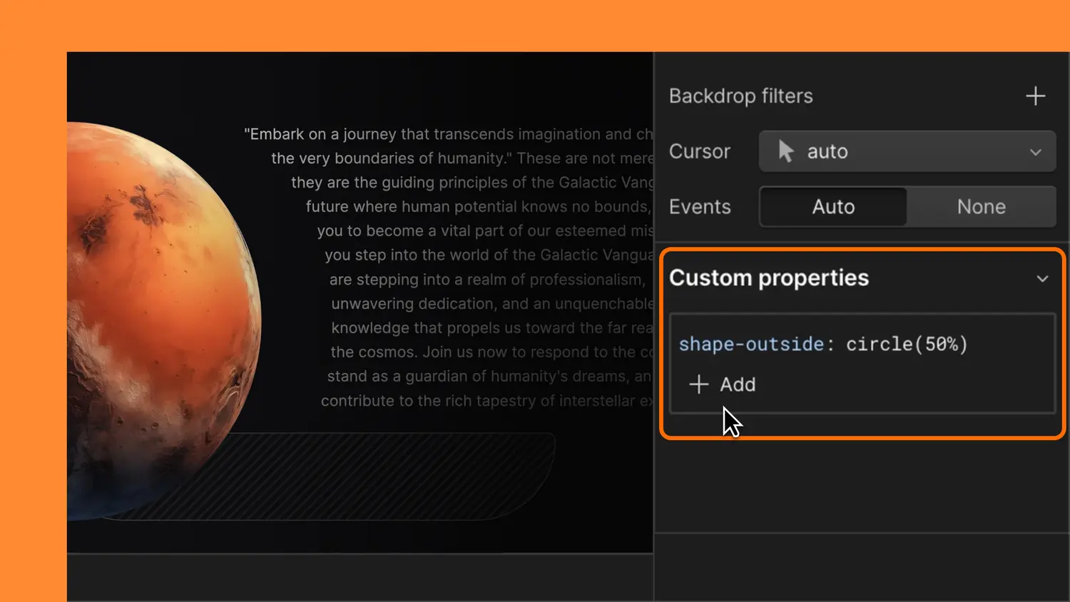 Custom CSS properties and values