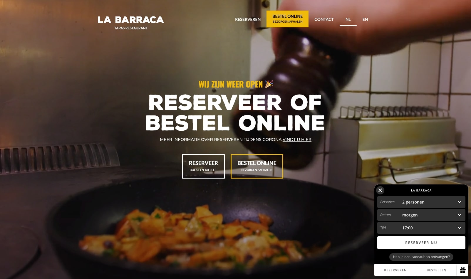 La Barraca restaurant homepage