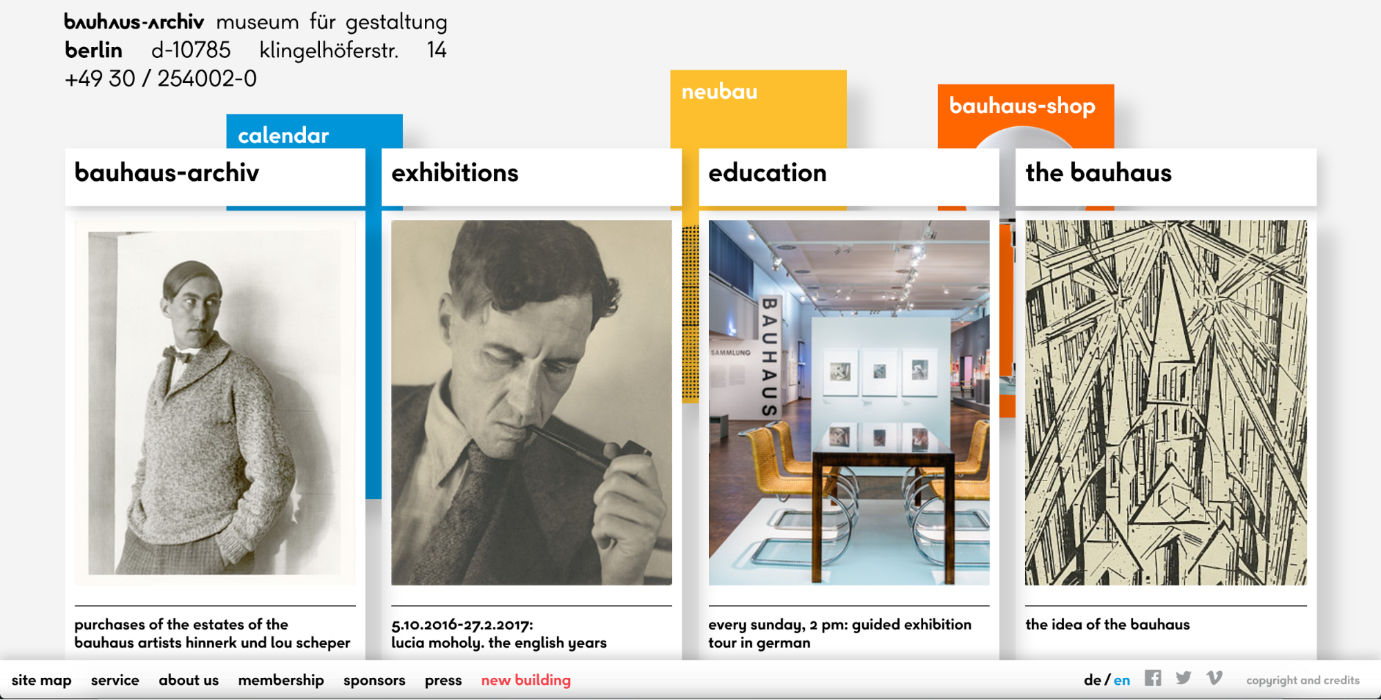 Bauhuas-Archiv homepage