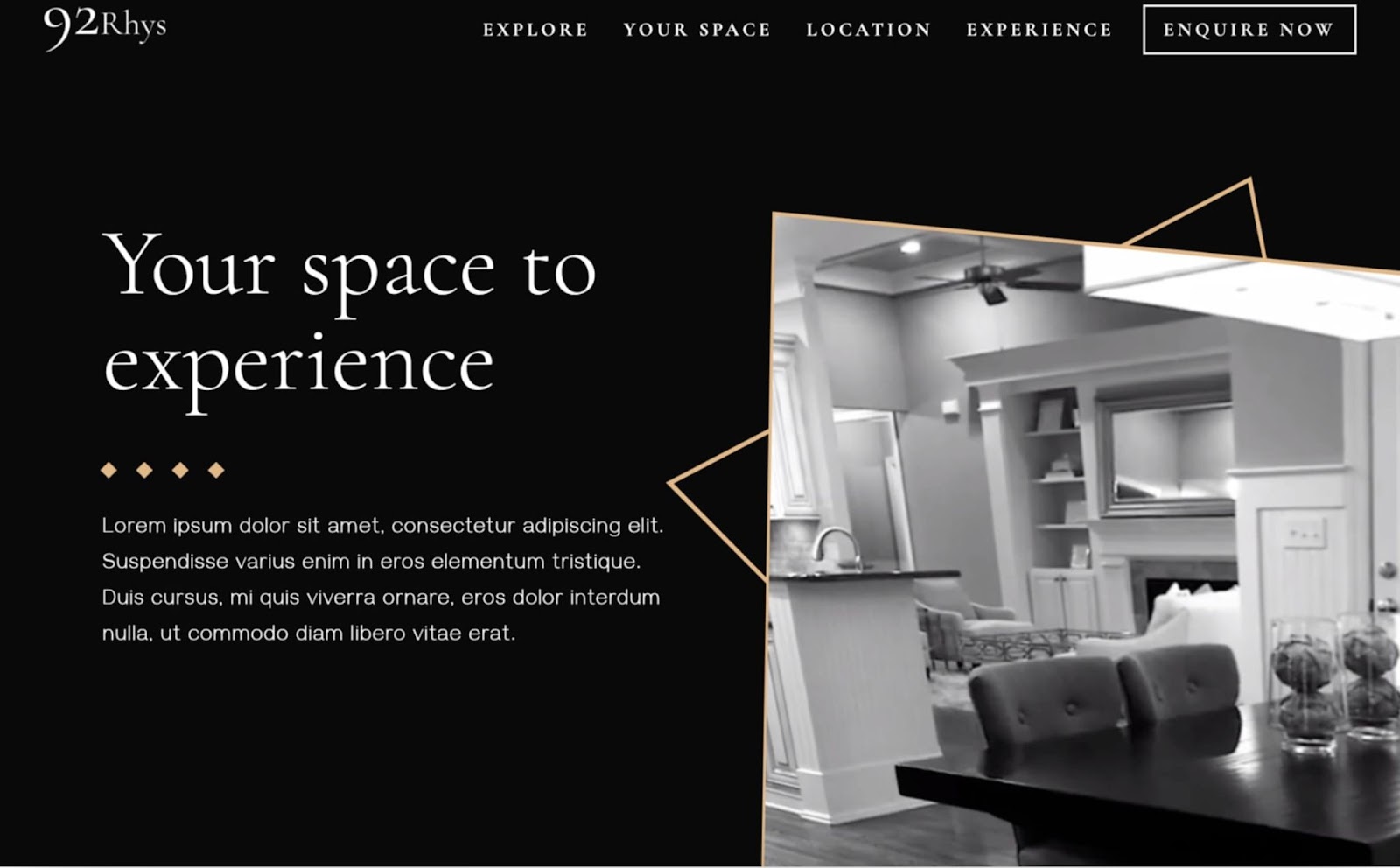 An image of the 92 Rhys real estate website template.