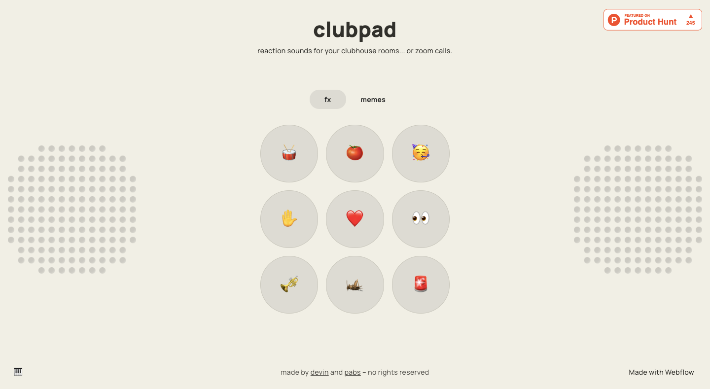 clubpad webflow webste