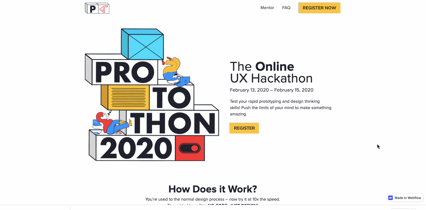 gif of protothon website