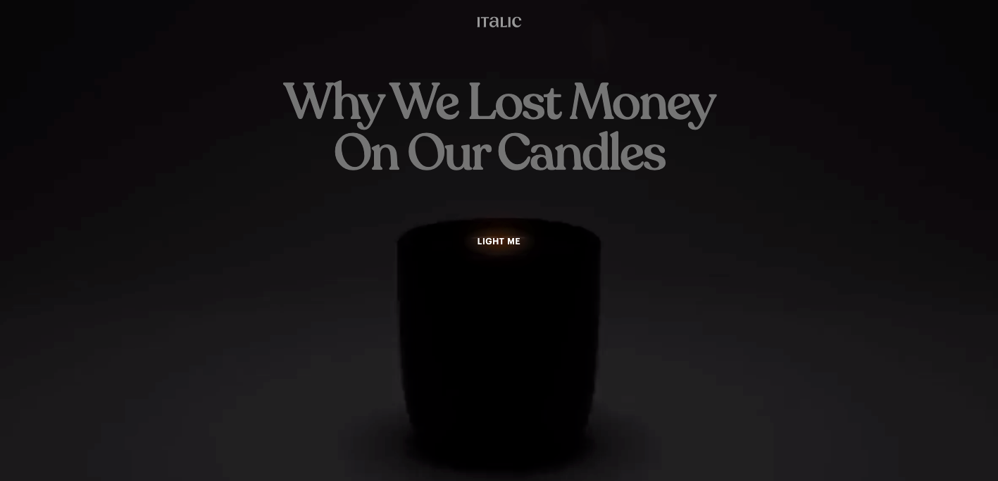 Italic candle website