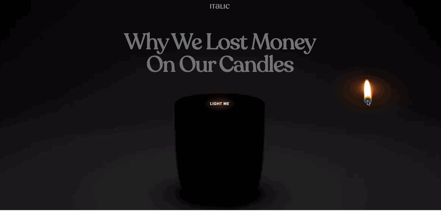 gif of candle website