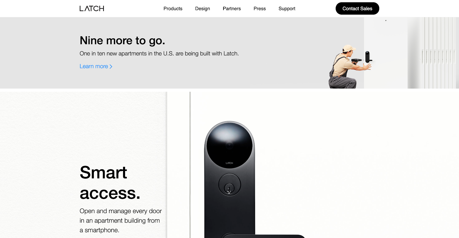 Latch homepage. 
