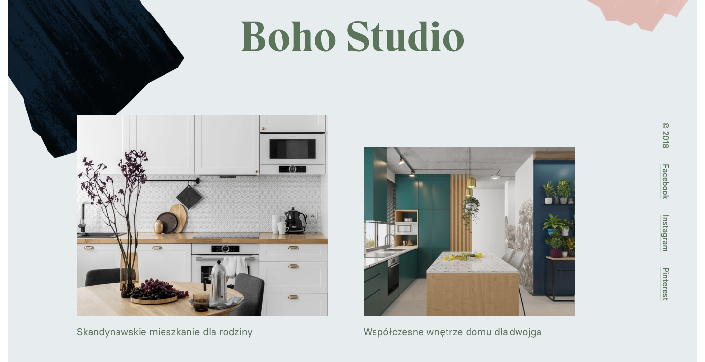 Boho Studio homepage. 