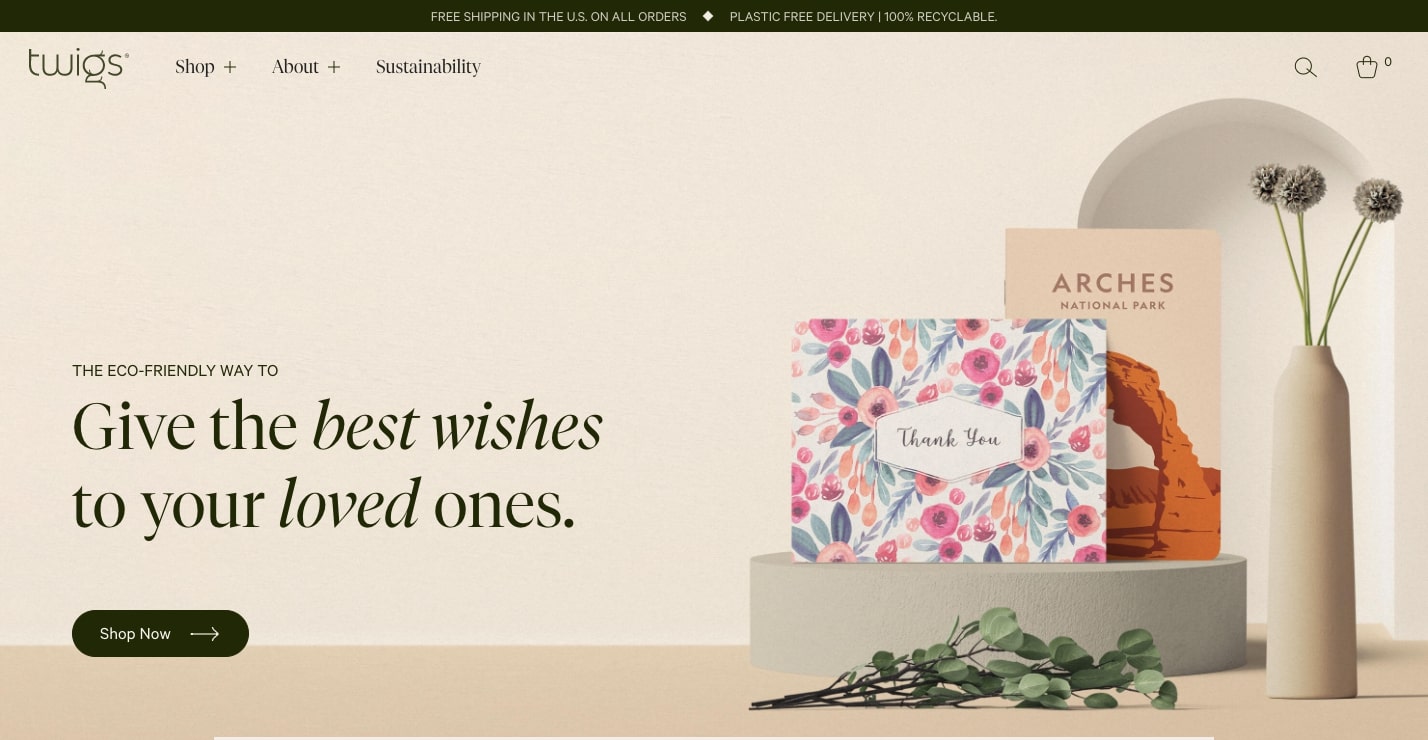 An image of the Twigs website homepage.