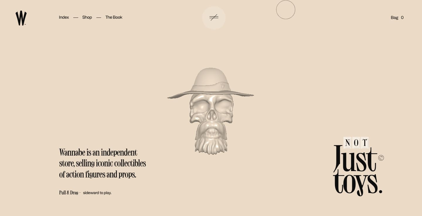 An image of the Wannabe website home page.