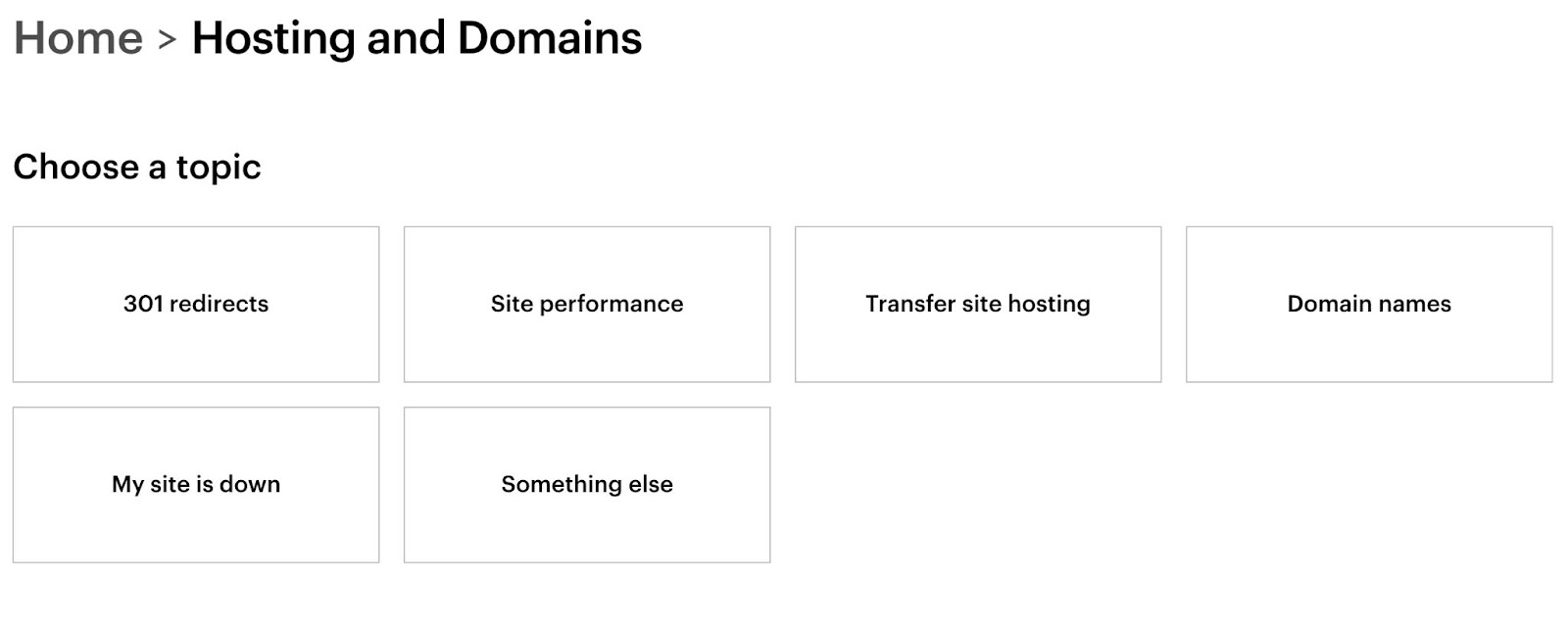 An image of the Hosting and Domains section in the Portal.