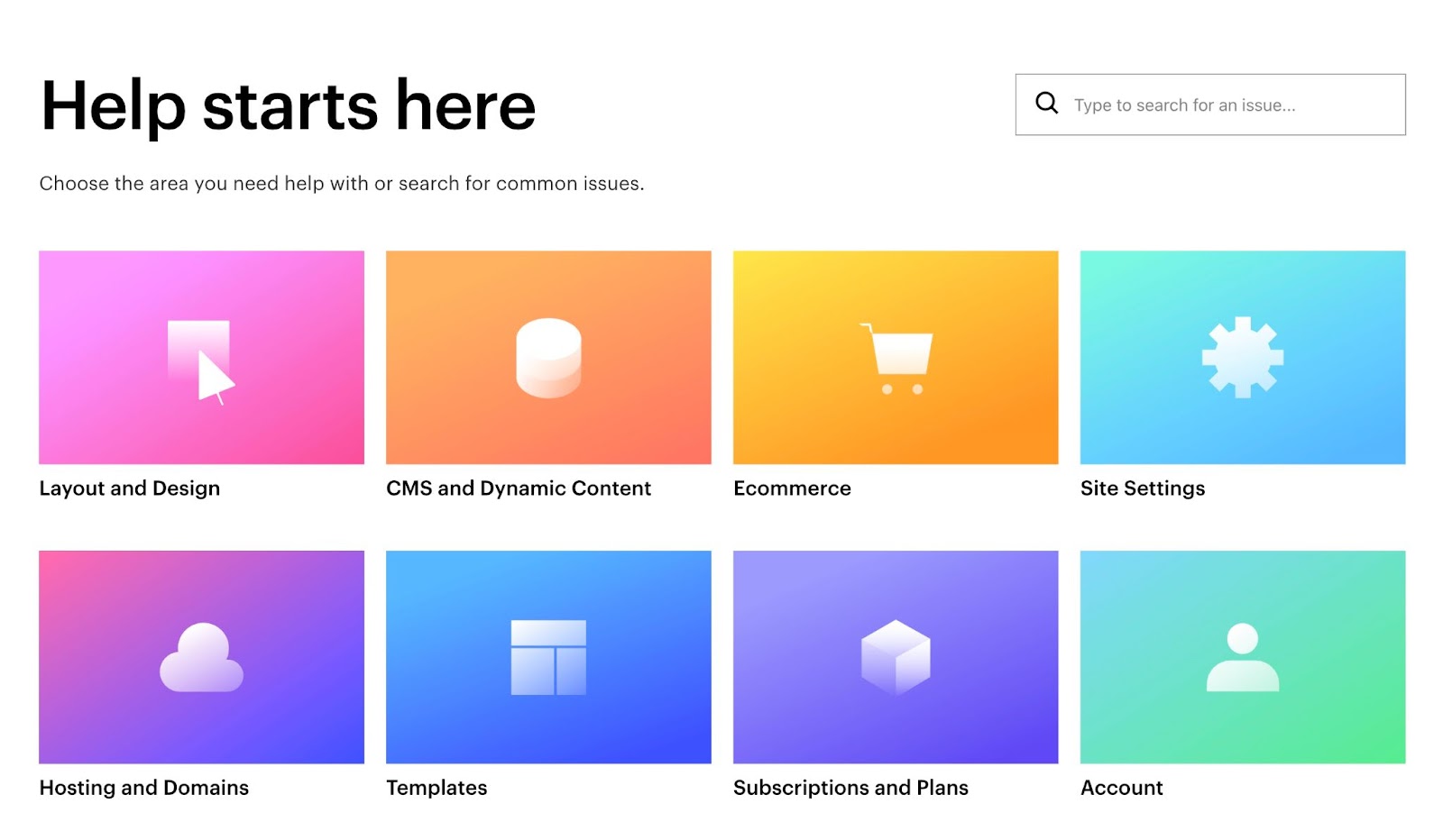 An image of the Customer Support Portal. The headline reads, "Help starts here."