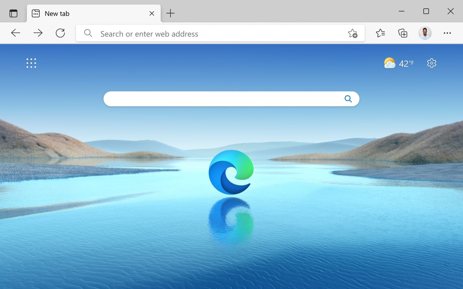 Screenshot of Microsoft Edge homepage