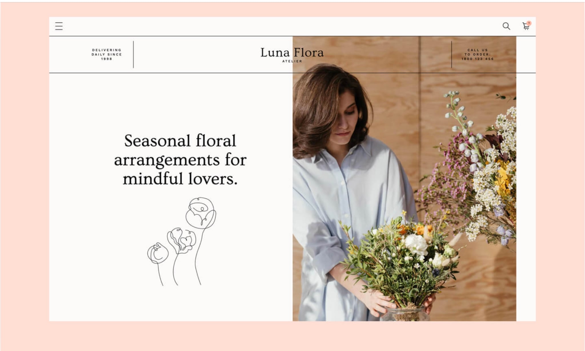 An image of the Luna Flora website.