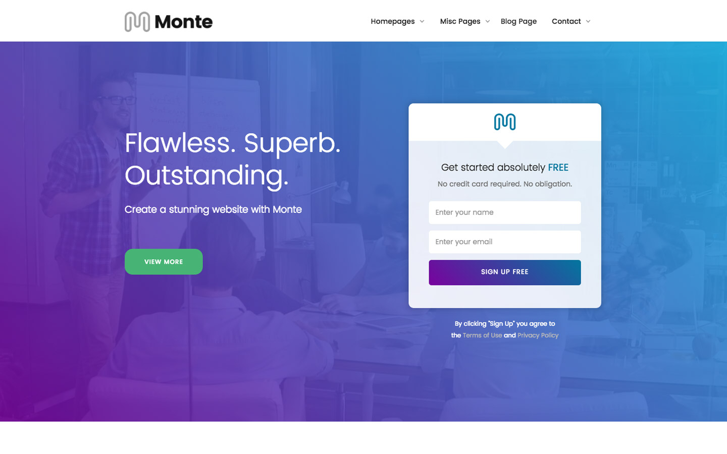 Monte business website template