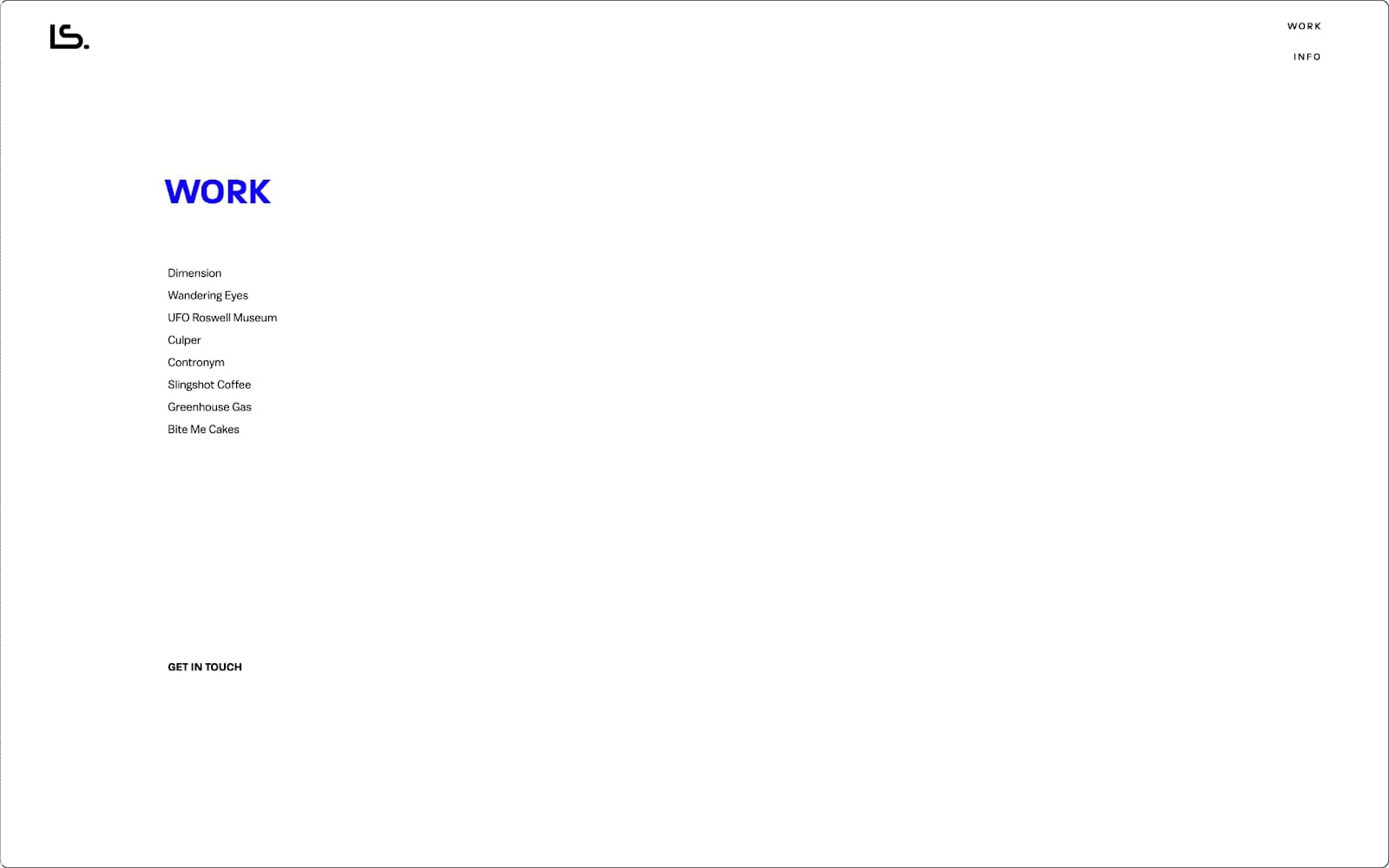 An image of Lauren Shirley's minimalist portfolio.