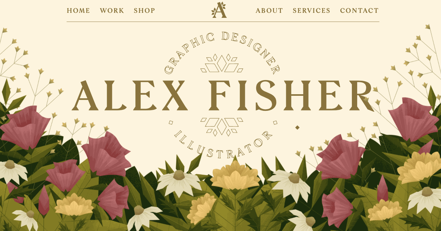 A gif showcasing Alex Fisher's portfolio.
