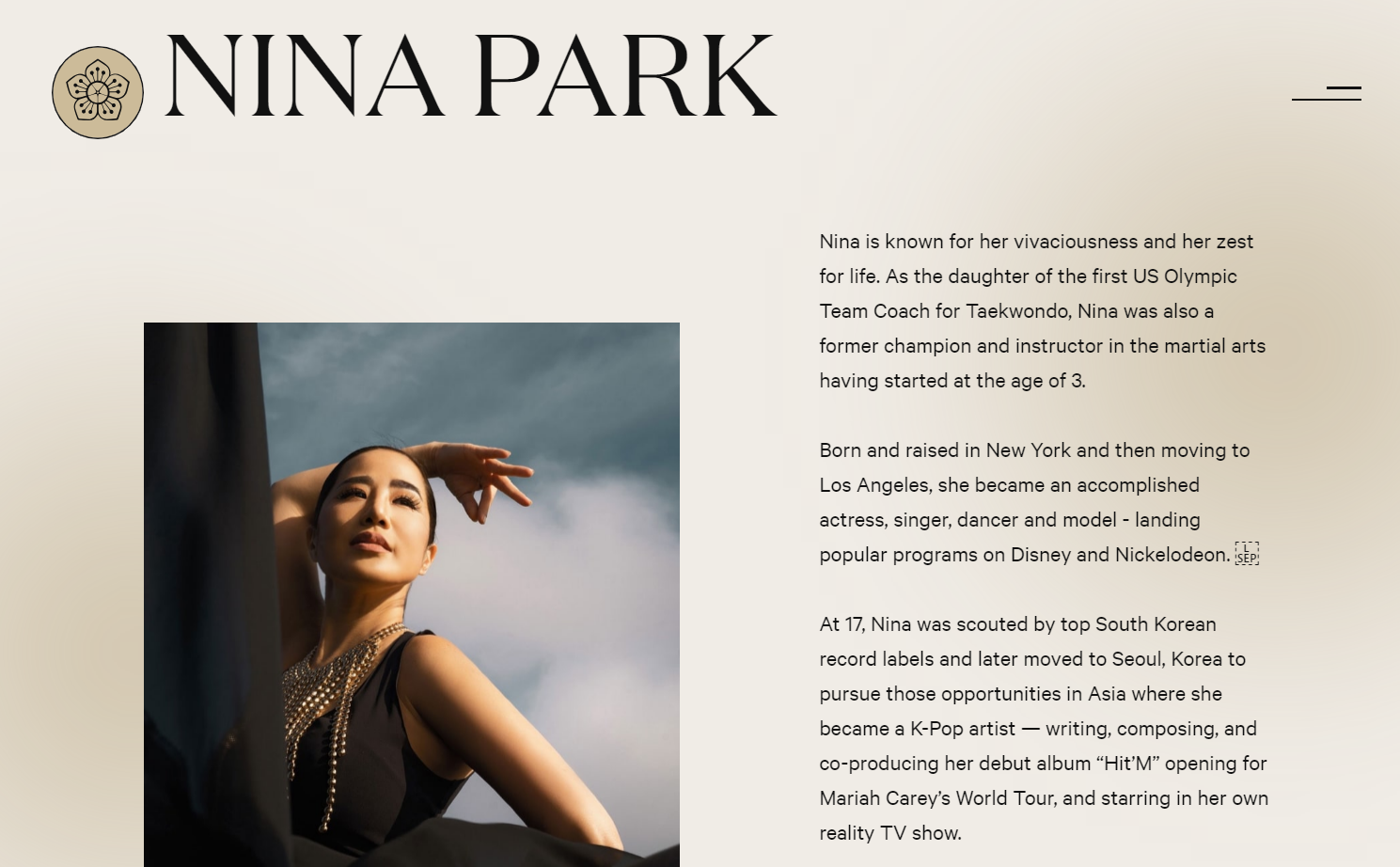 Yoga by Nina’s about me page.