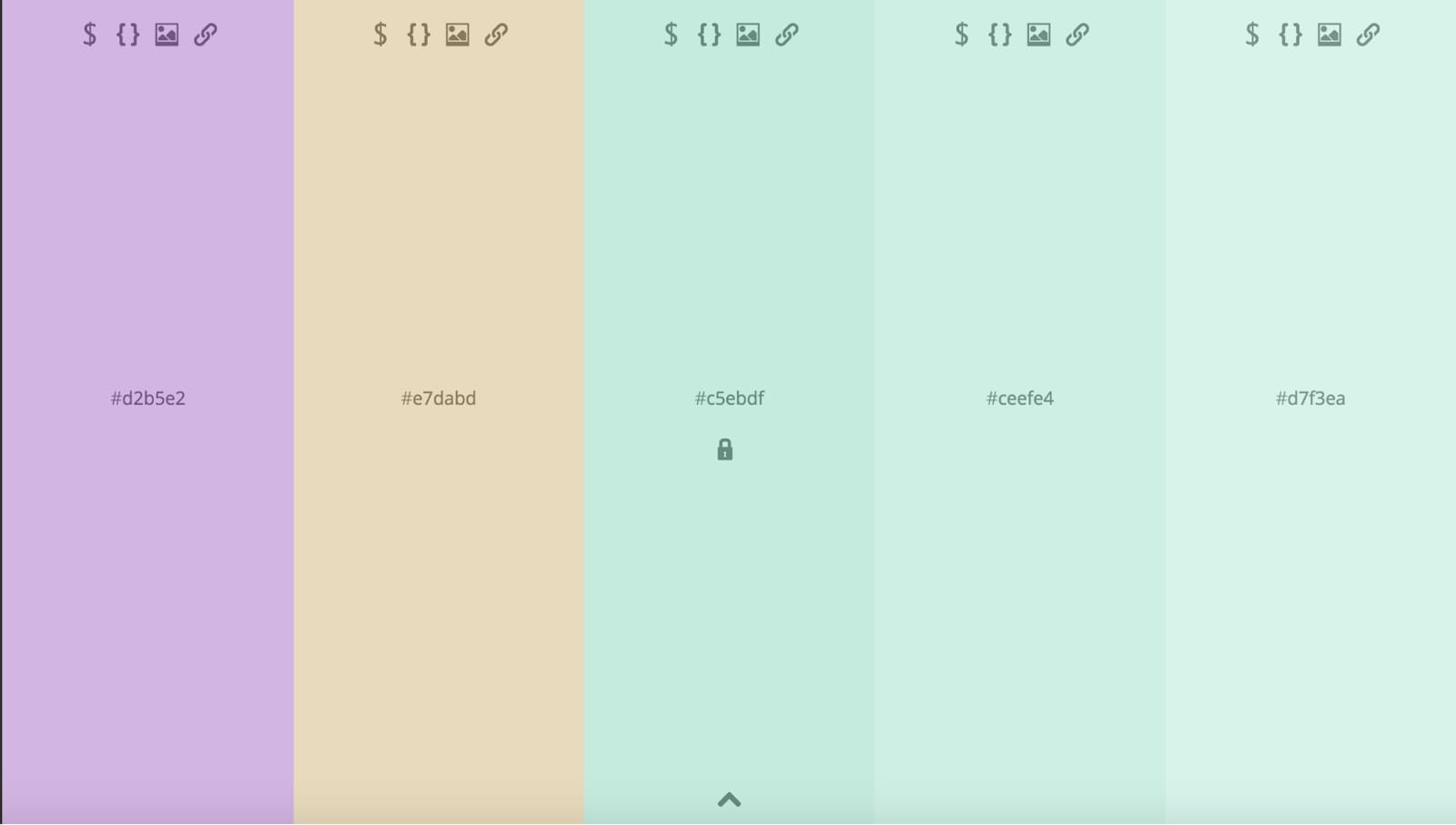 Triadic color scheme based on purple, beige, and green.