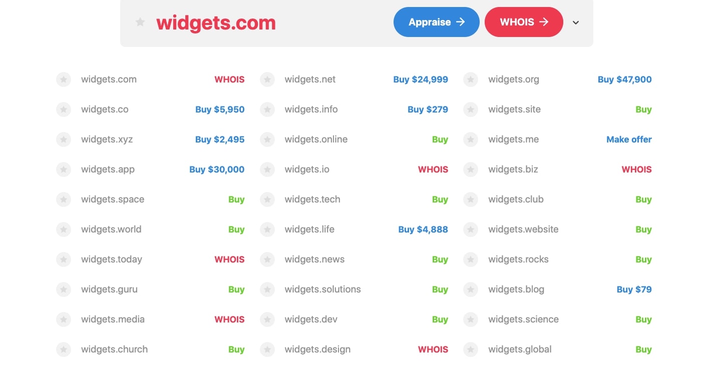 instant domain search domain generator