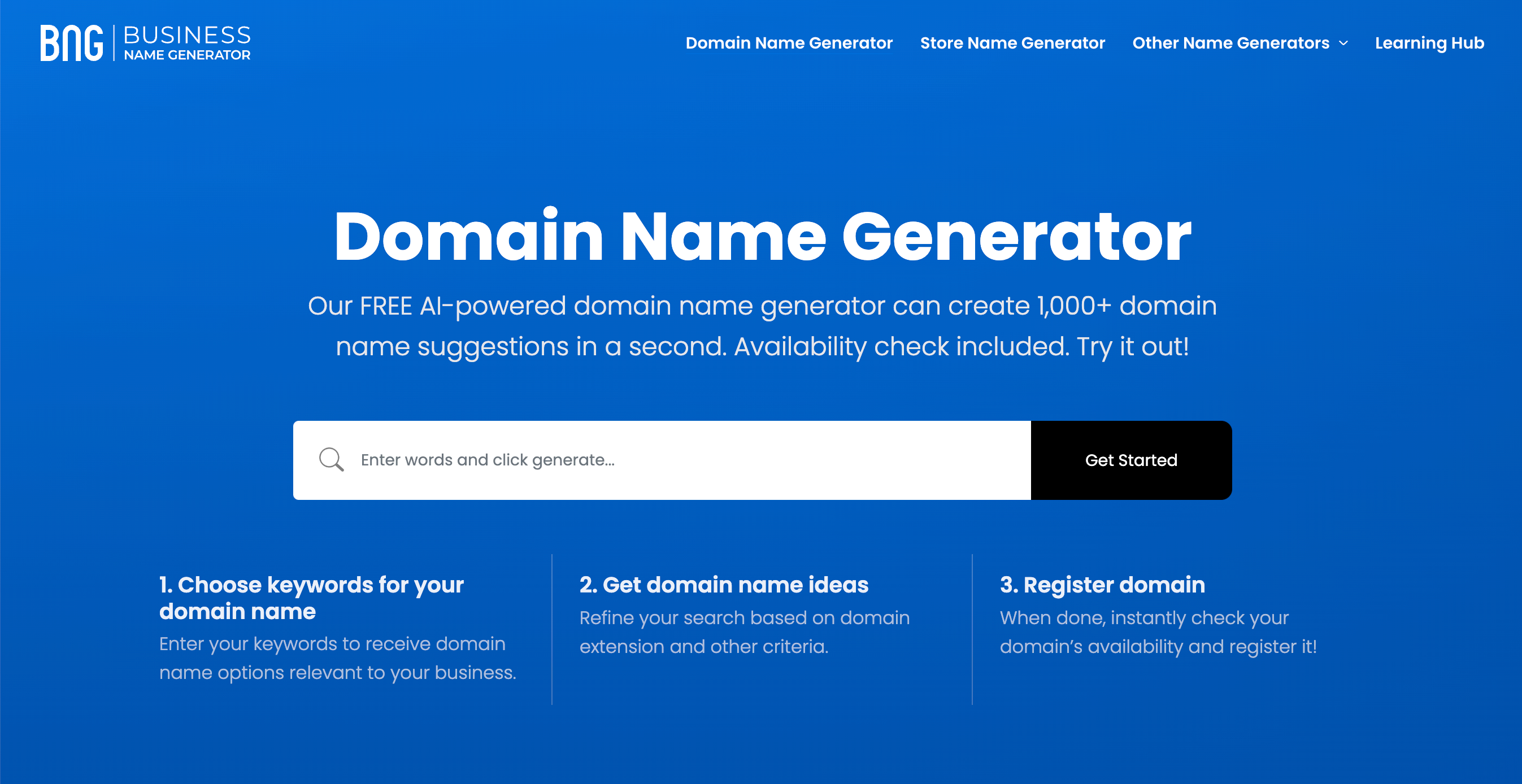 Business Name Generator's search