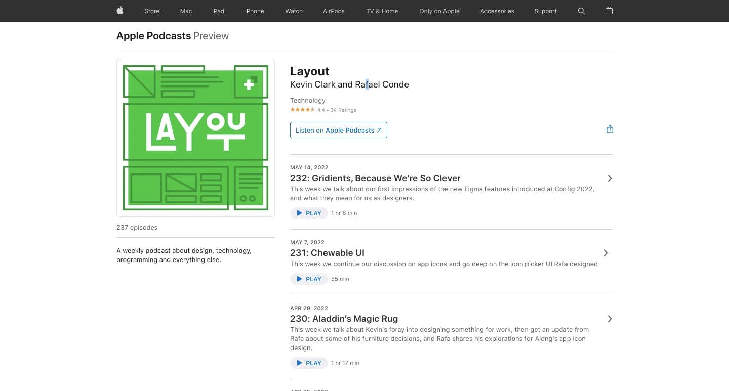 An image of the layout website home page.