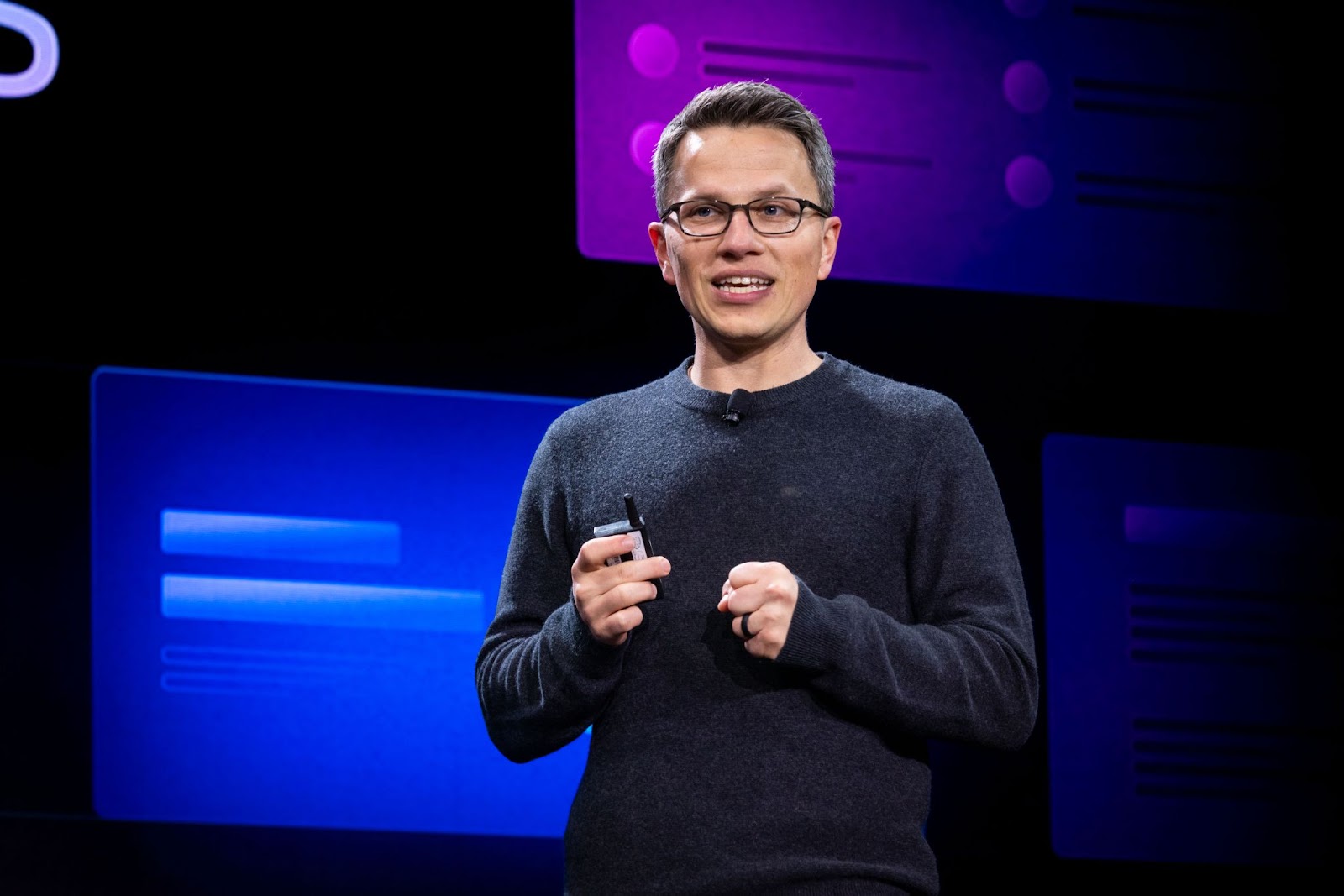 Photo of Vlad Magdalin on stage.