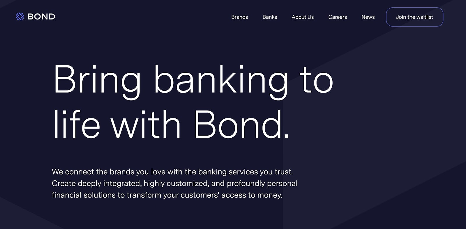 An image of Bond's home page in 2020.