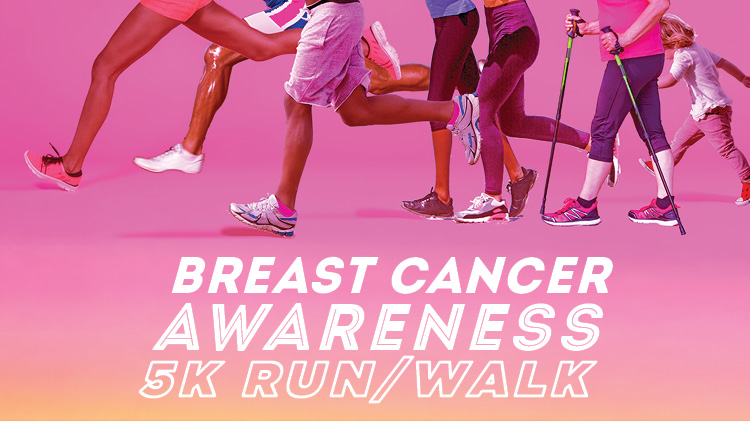 A vintage poster for Breast Cancer awareness, featuring images of the legs of various people running