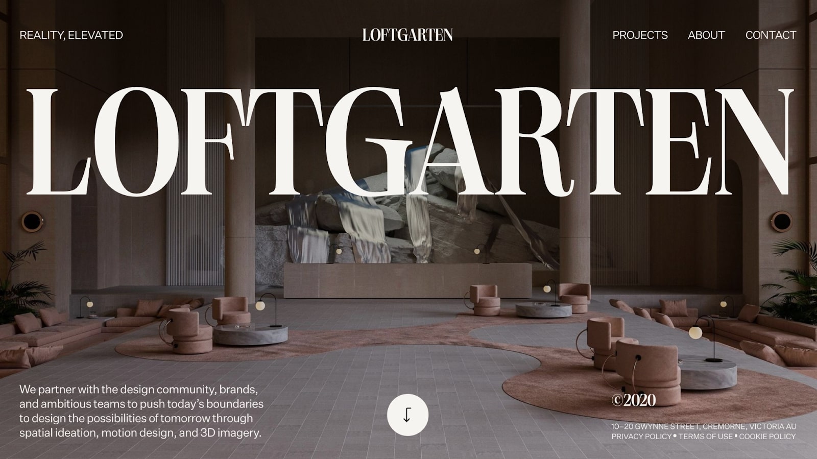 An image of Loftgarten's home page.