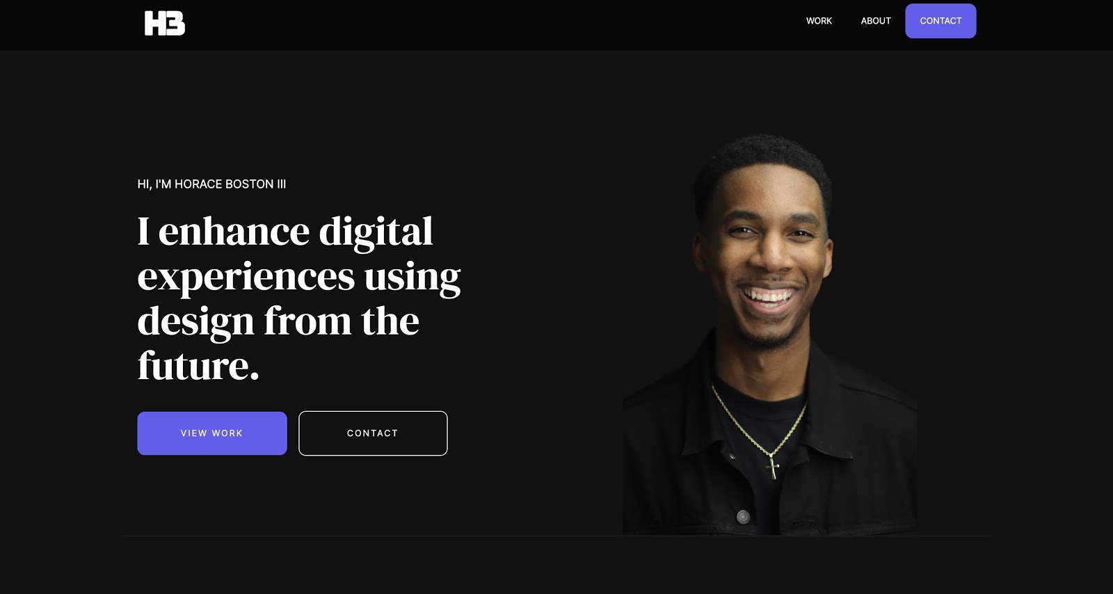 An image of Horace Boston III's home page.
