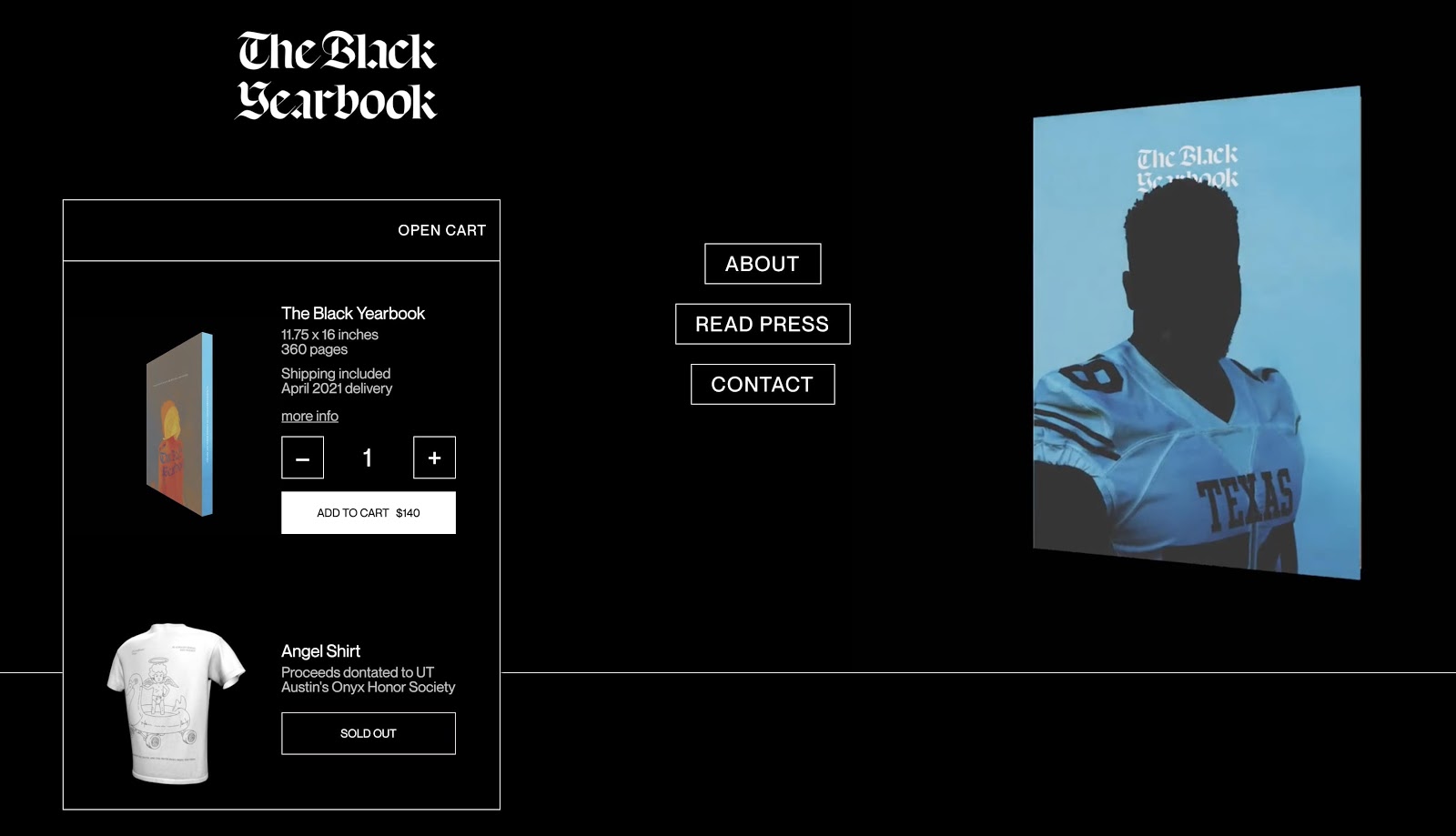 An image of the book website for The Black Yearbook.