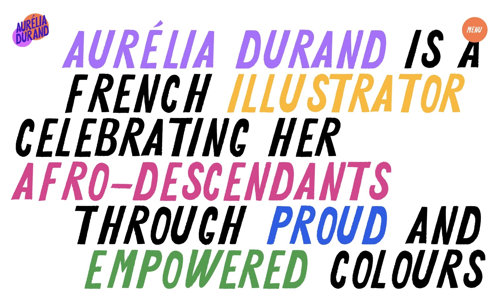 An image of Aurelia Durand's "About" section on her website.