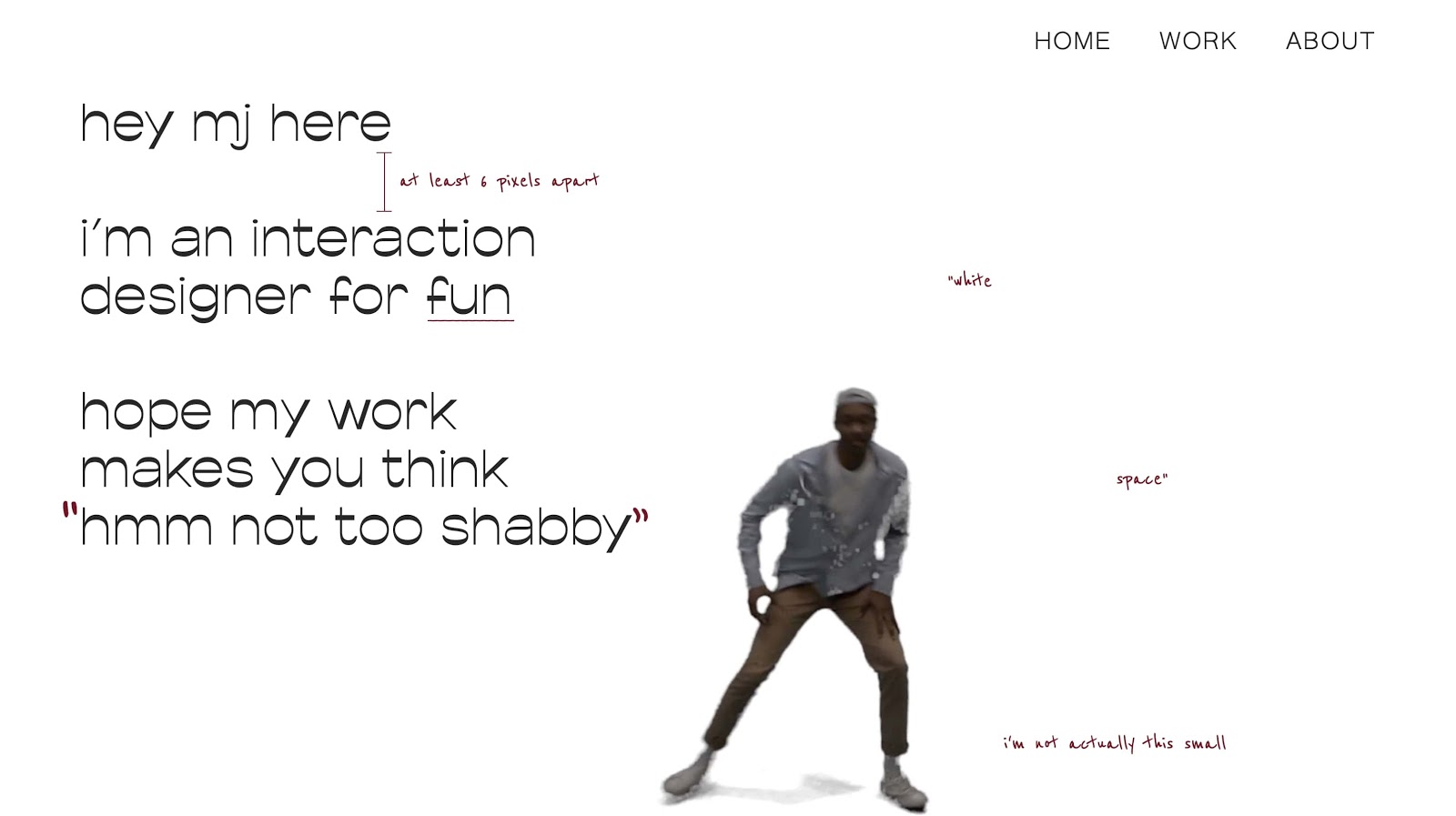 An image of Michael Johnston Jr's portfolio website.
