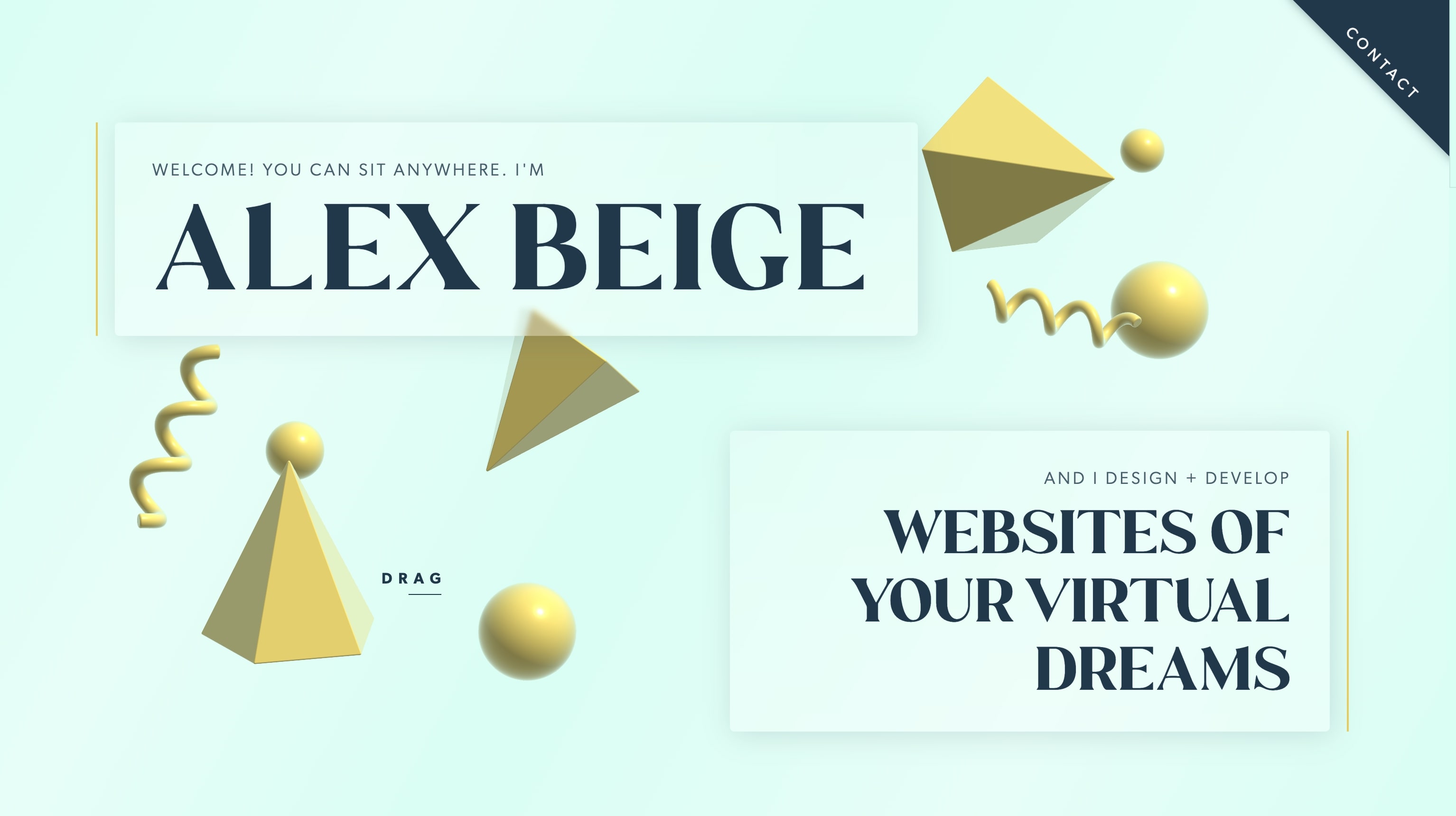 An image of Alex Beige's website home page.