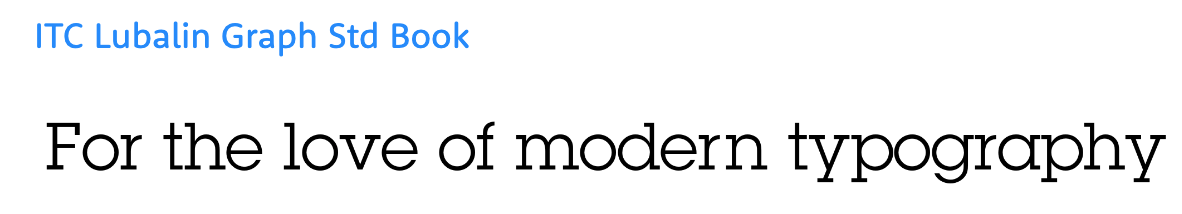 Sample text of ITC Lubalin Graph.