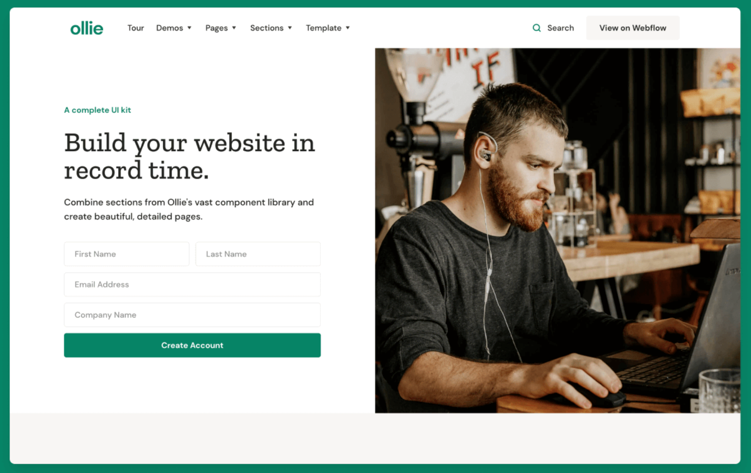 Screenshot of the Ollio UI kit