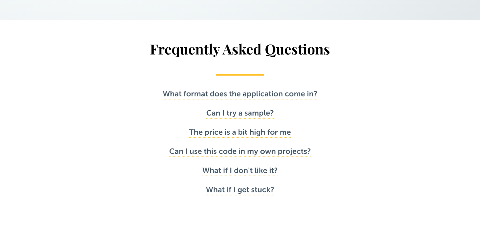 The Excel VBA Handbook FAQ page has the text “Frequently Asked Questions” in black against a white background with a list of questions.