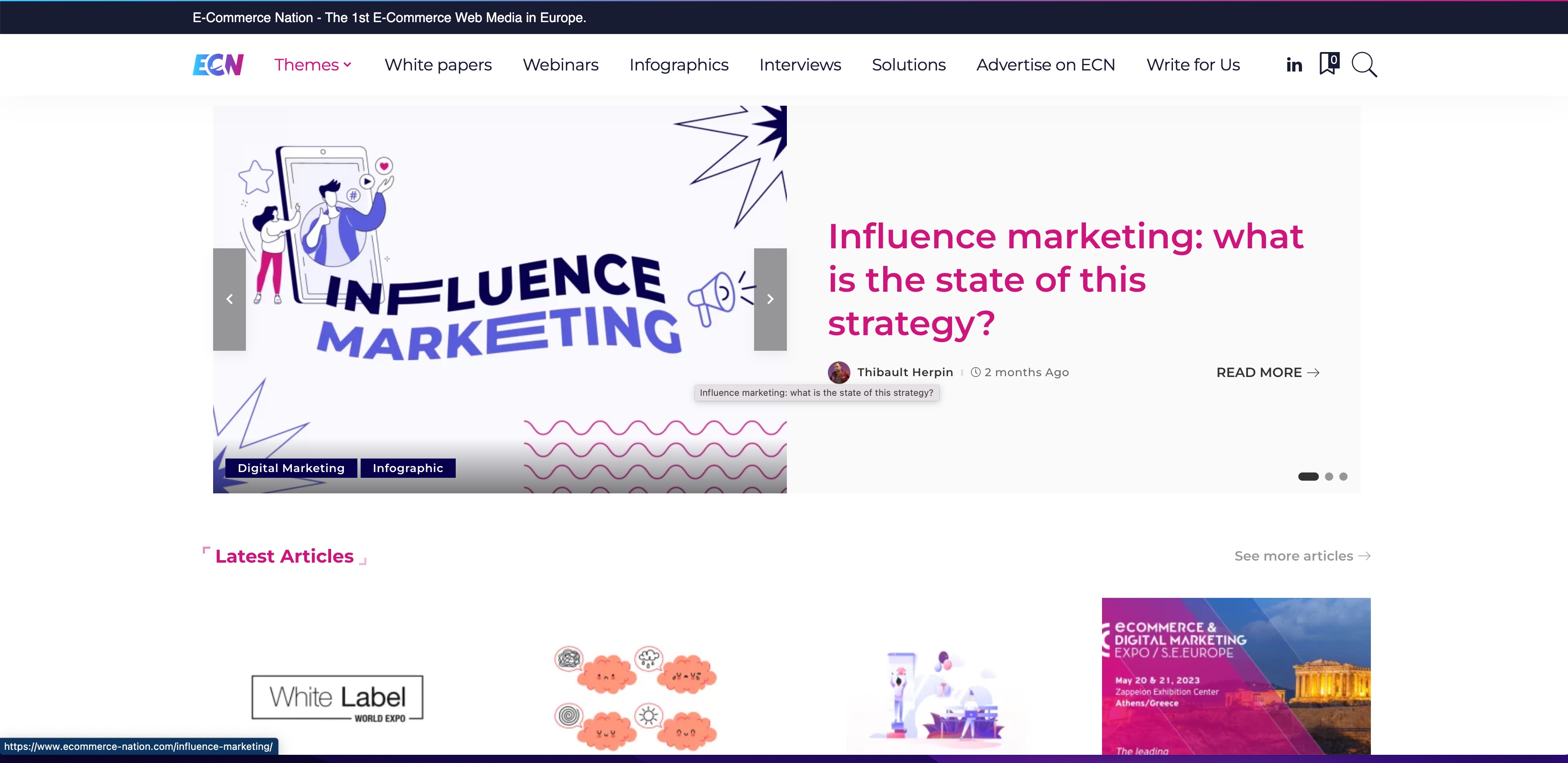 e-commerce nation blog homepage