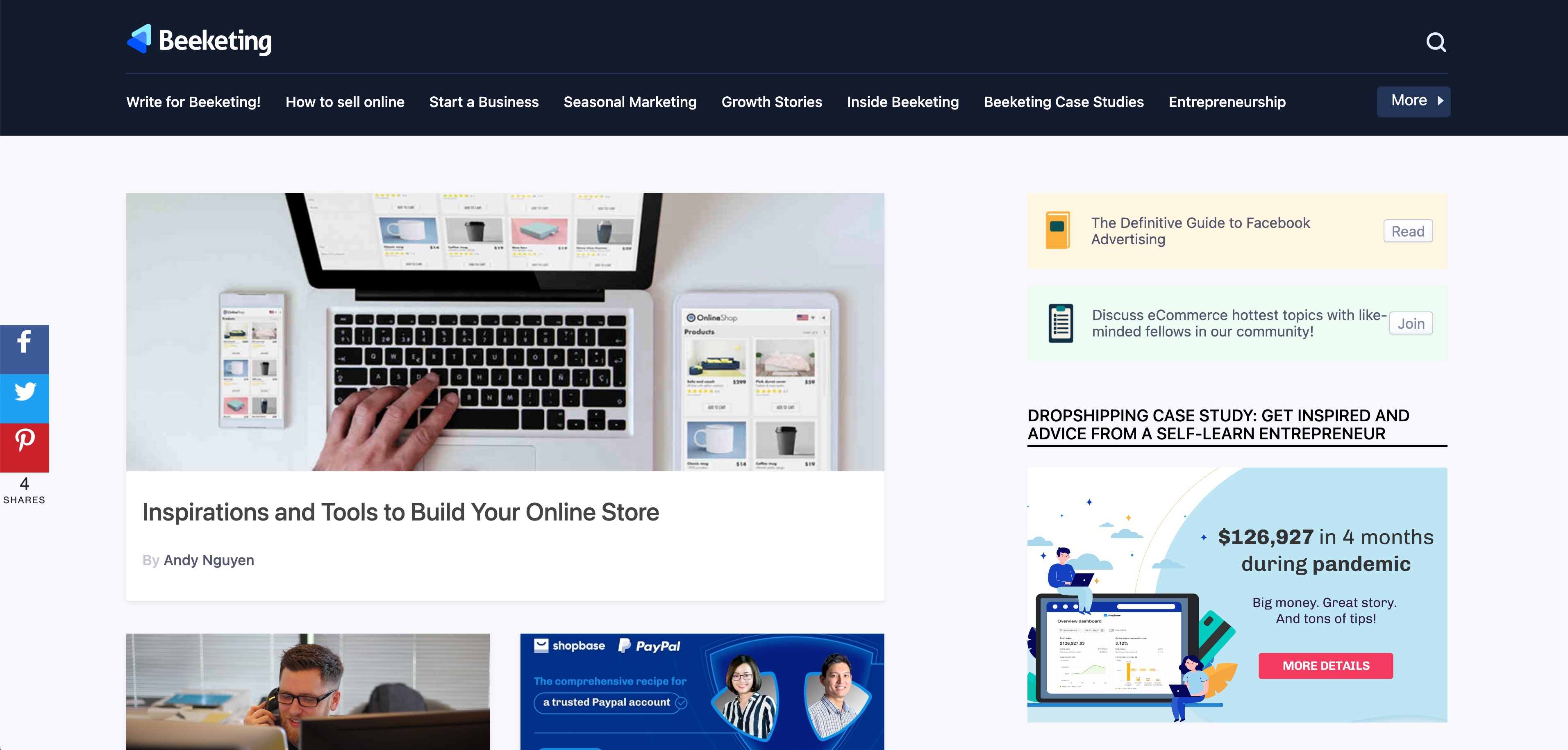 Beeketing blog homepage
