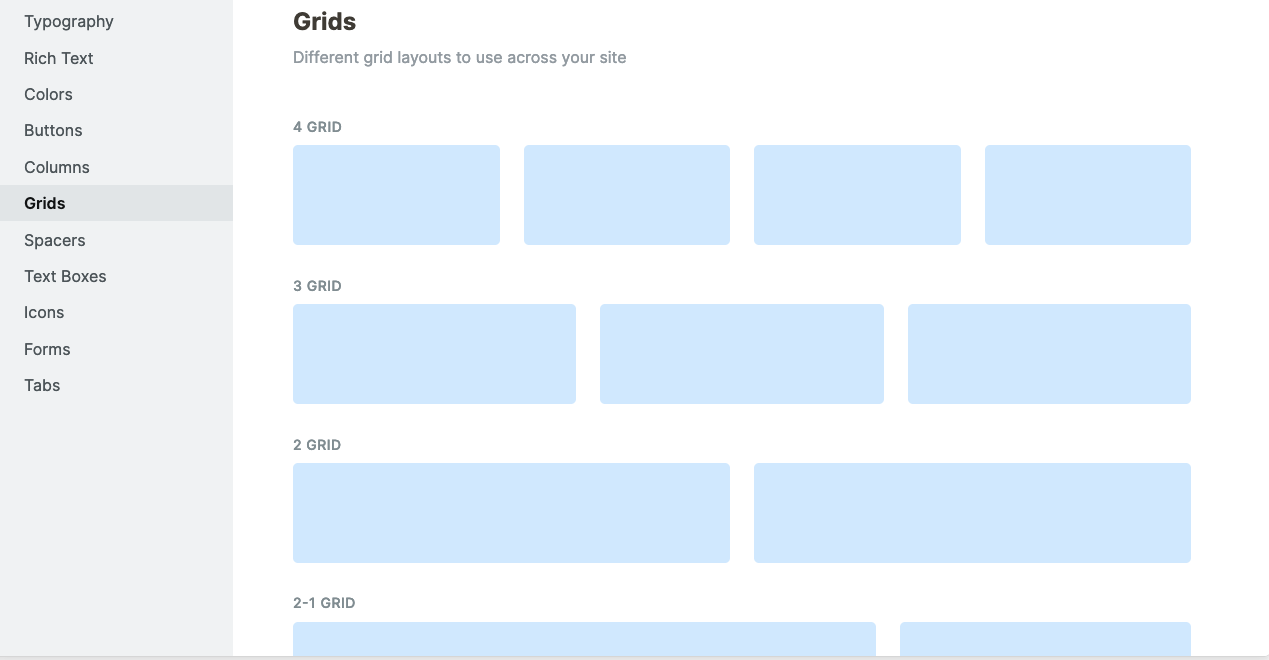 A screenshot of a grid layout guideline template by Nikolai Bain.