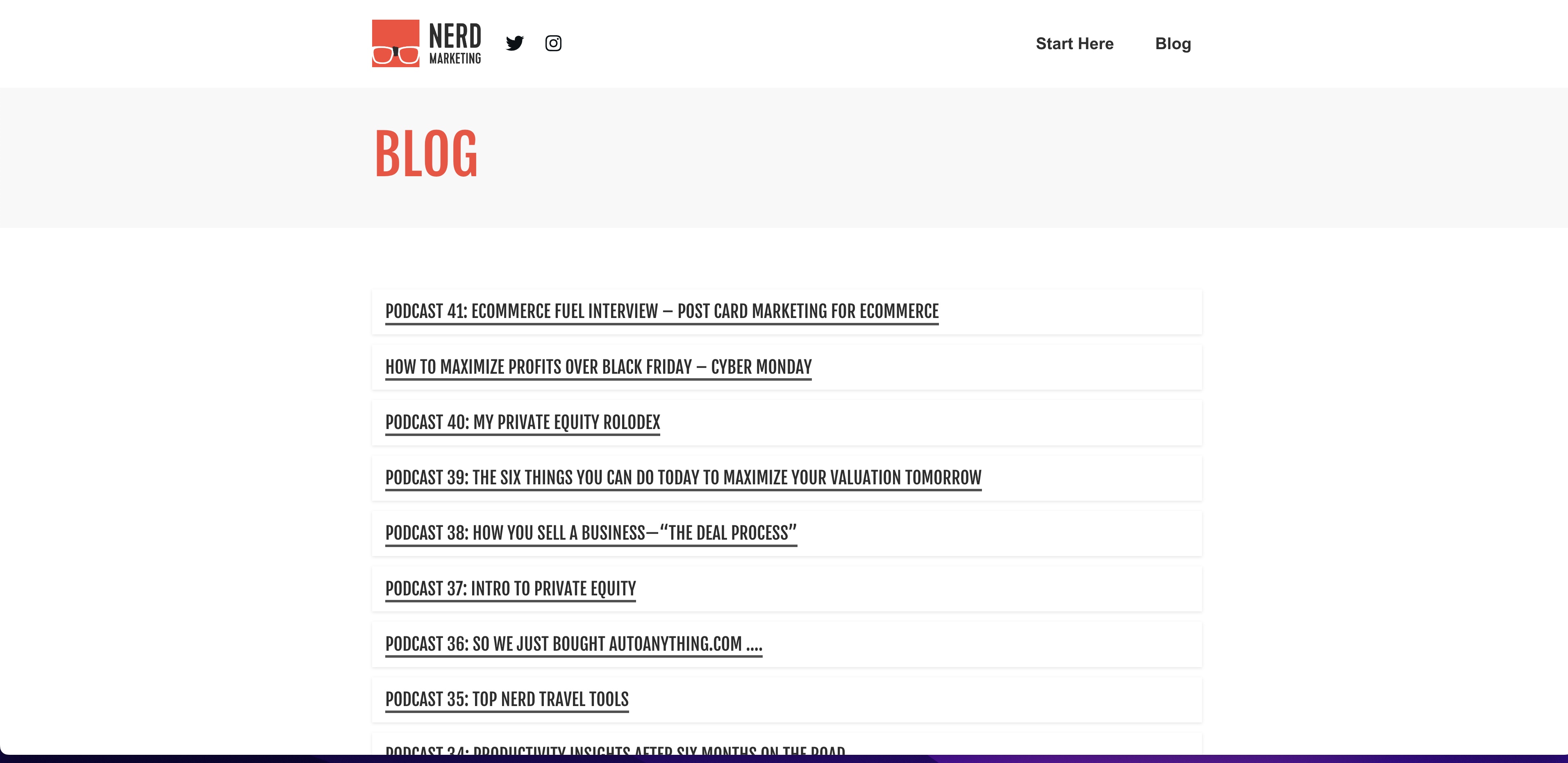 Ner marketing blog homepage