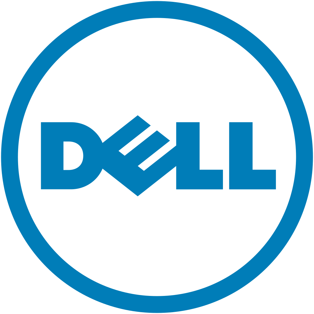 The Dell logo, a blue circle with the brand name in its center.