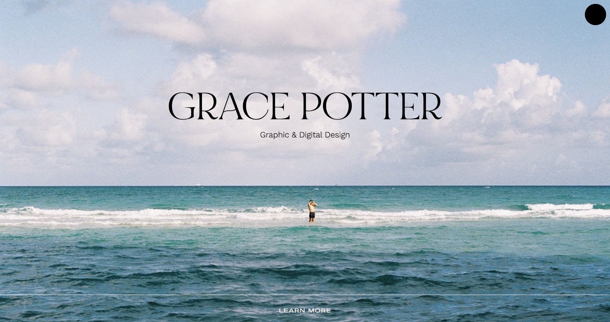 An image of Grace Potter's portfolio website.