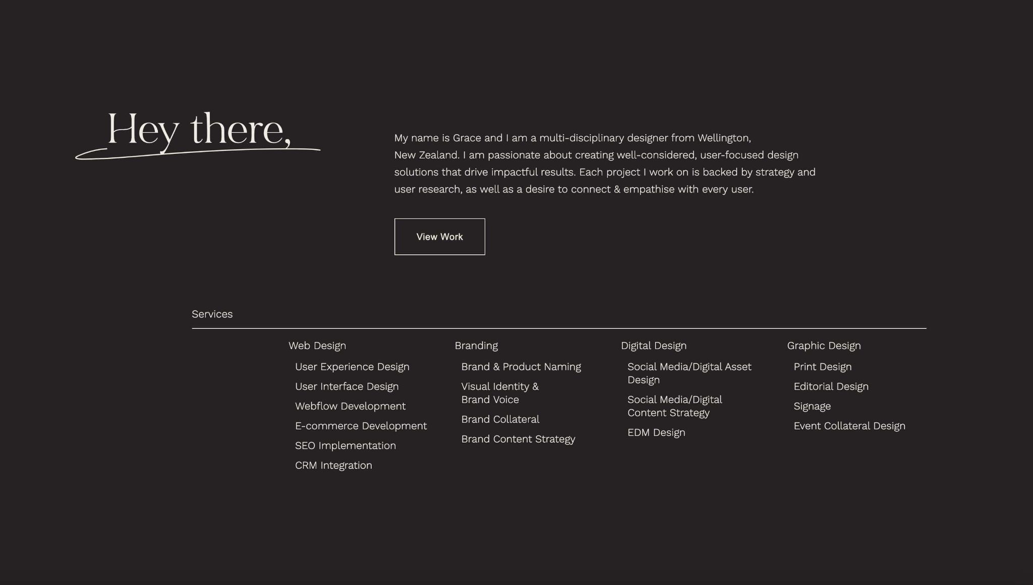 An image of Grace Potter's "about" section.