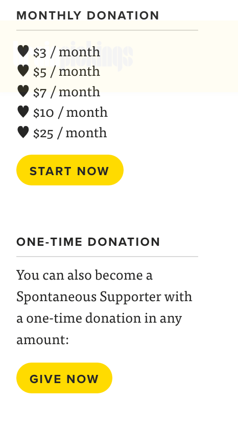 accept donations on your website