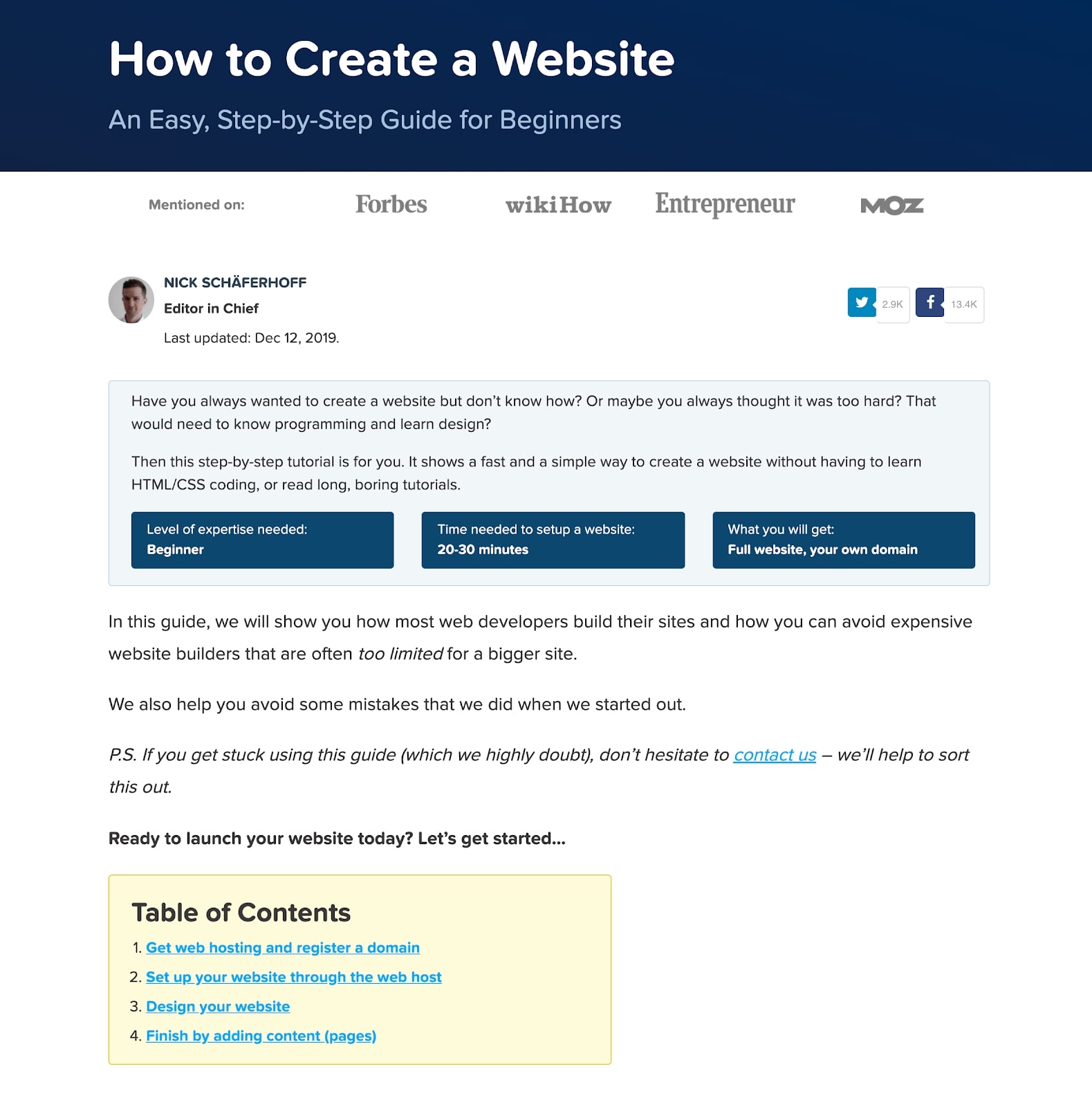 how to create a website for beginners